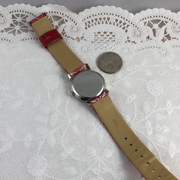 Signed Vera Bradley this Watch has Red Fabric Band
